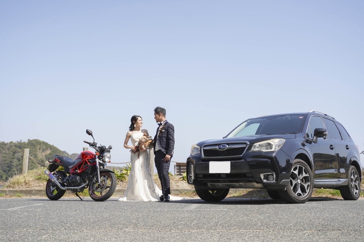 バイクとSUV、愛車2台と撮影したスポット